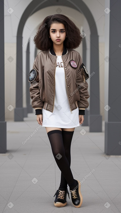 Qatari teenager girl with  brown hair