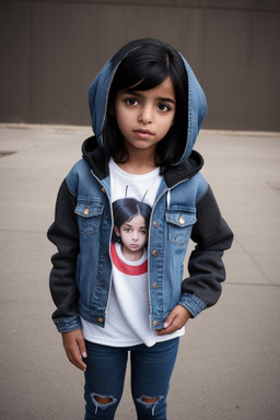 Libyan child girl with  black hair