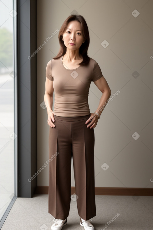 Korean 45 years female with  brown hair