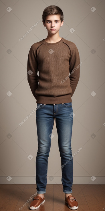 Brazilian teenager male with  brown hair