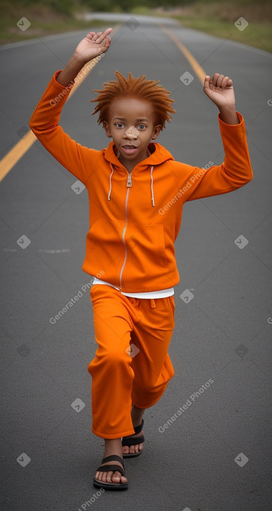 African american child boy with  ginger hair