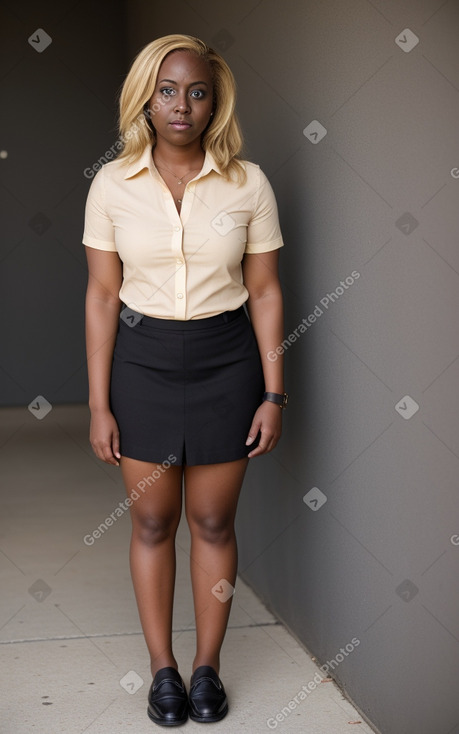 African american adult female with  blonde hair