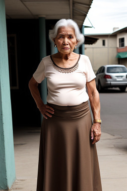 Bolivian elderly female with  brown hair