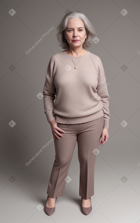 Middle-aged non-binary with  gray hair