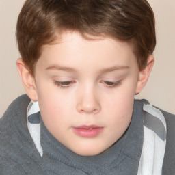 Neutral white child male with short  brown hair and brown eyes