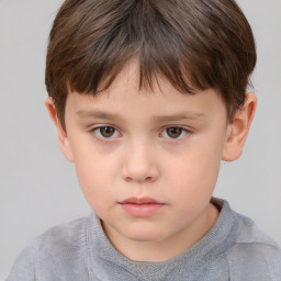 Neutral white child male with short  brown hair and brown eyes