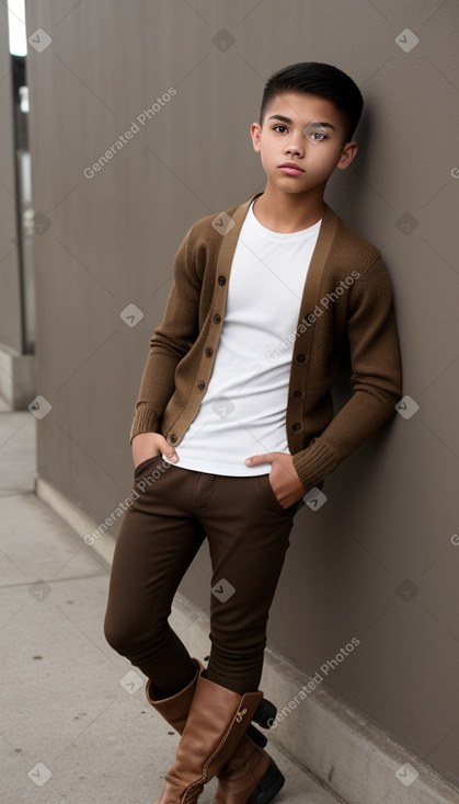 Filipino teenager boy with  brown hair