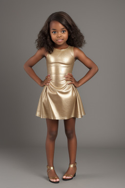 African american child girl with  brown hair