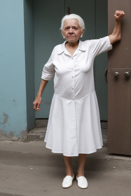 Honduran elderly female with  white hair