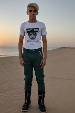 Kuwaiti teenager boy with  blonde hair