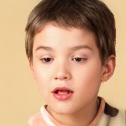 Neutral white child male with short  brown hair and brown eyes