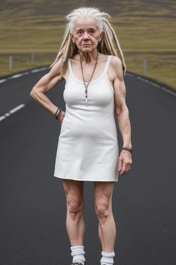 Icelandic elderly female with  white hair