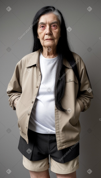 Elderly non-binary with  black hair