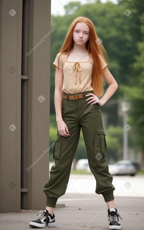 Caucasian teenager girl with  ginger hair