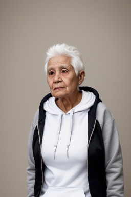 Ecuadorian elderly female with  white hair