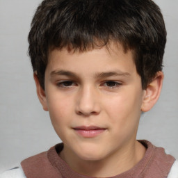 Neutral white child male with short  brown hair and brown eyes