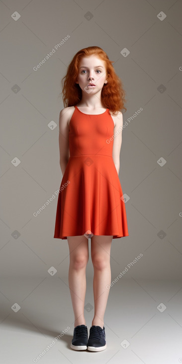 Italian child girl with  ginger hair