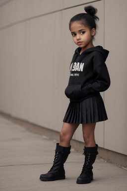 Panamanian child girl with  black hair