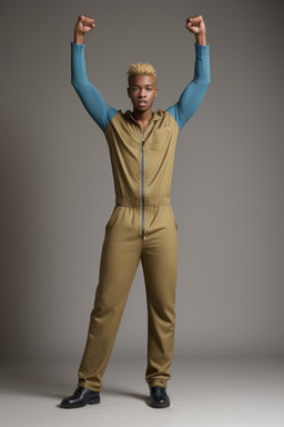 African american young adult male with  blonde hair