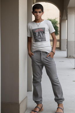 Cuban teenager boy with  gray hair