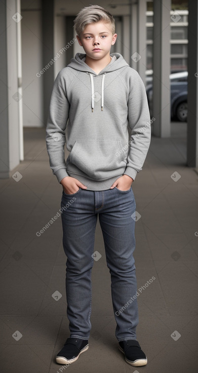 Dutch teenager boy with  gray hair