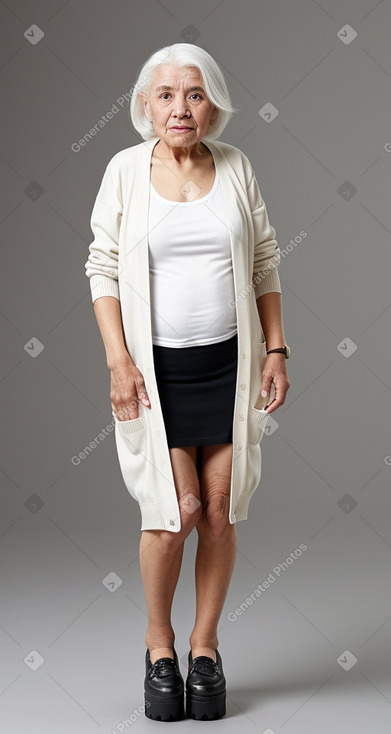 Peruvian elderly female with  white hair