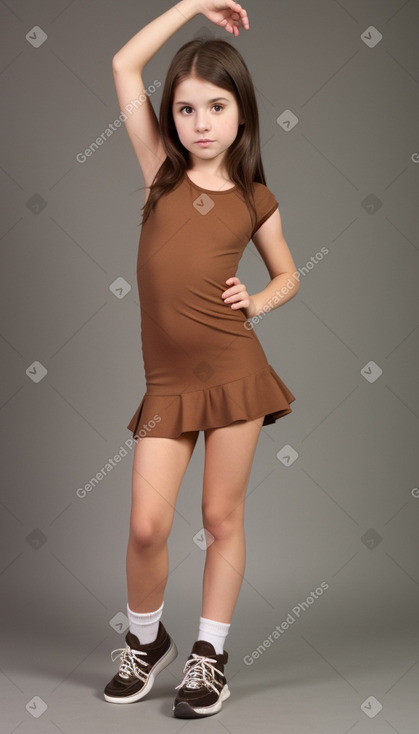 Chilean child girl with  brown hair