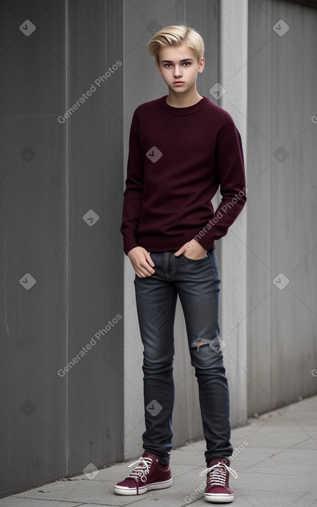 Serbian teenager male with  blonde hair