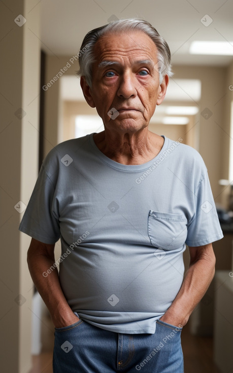 Elderly male with  black hair