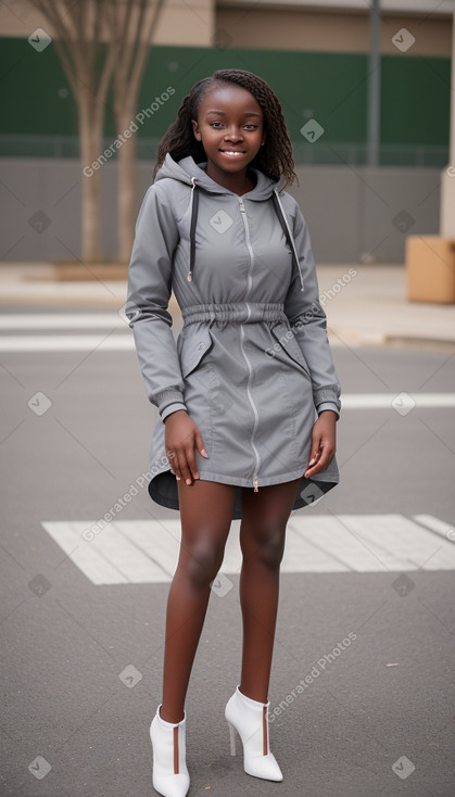 Togolese teenager girl with  gray hair