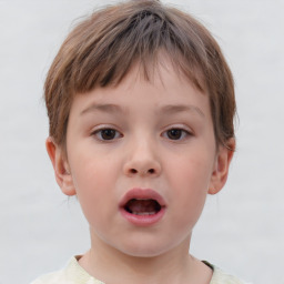 Neutral white child male with short  brown hair and brown eyes