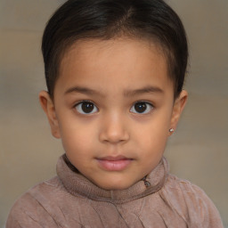 Neutral white child female with short  brown hair and brown eyes