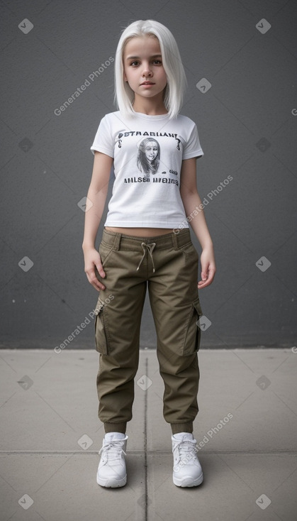 Albanian child girl with  white hair