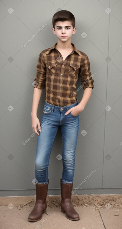 Syrian teenager boy with  brown hair