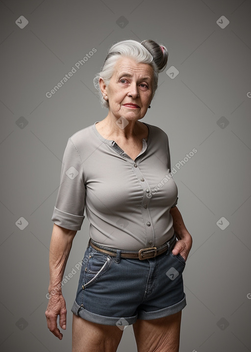 British elderly female with  gray hair