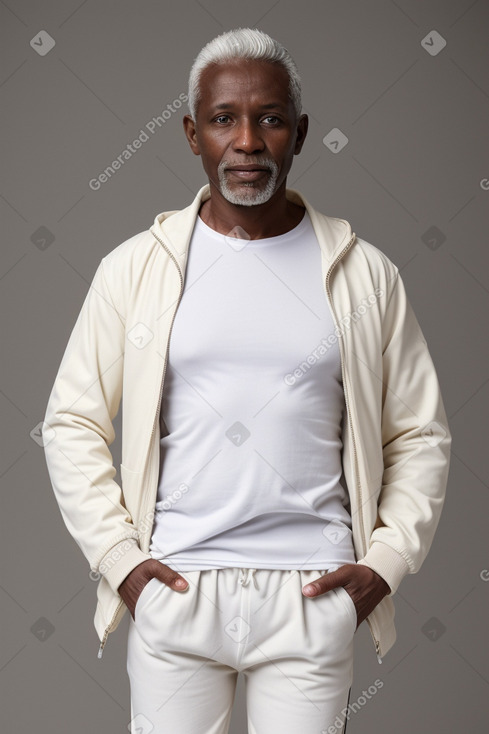 Malian 45 years male with  white hair