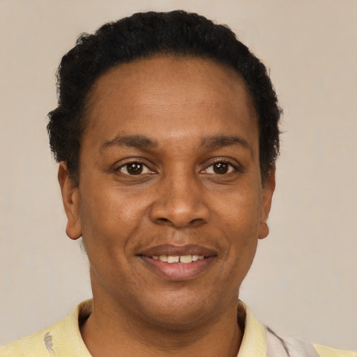 Joyful latino adult male with short  brown hair and brown eyes