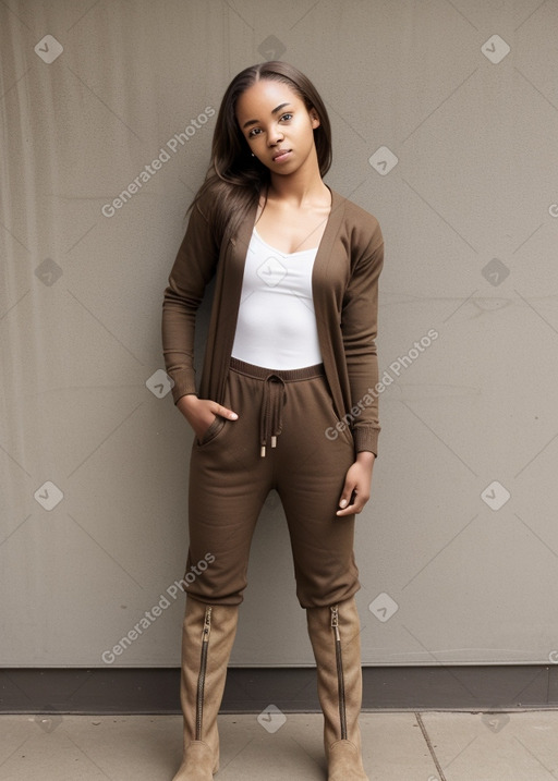 Zimbabwean young adult female with  brown hair