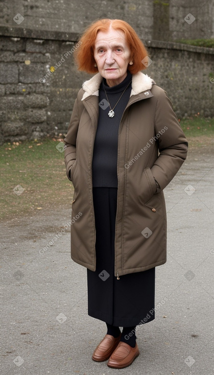 Albanian elderly female with  ginger hair