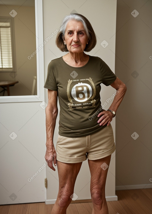 Elderly female with  brown hair