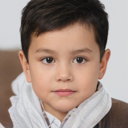 Neutral white child male with short  brown hair and brown eyes