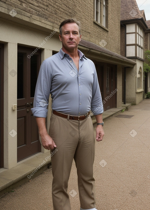 British middle-aged male with  brown hair