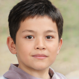 Neutral white child male with short  brown hair and brown eyes