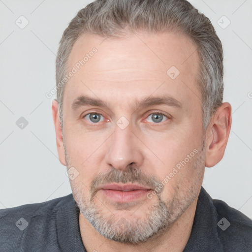 Neutral white adult male with short  brown hair and brown eyes