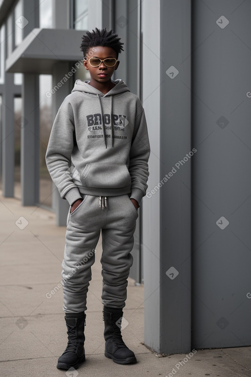 African american teenager boy with  gray hair