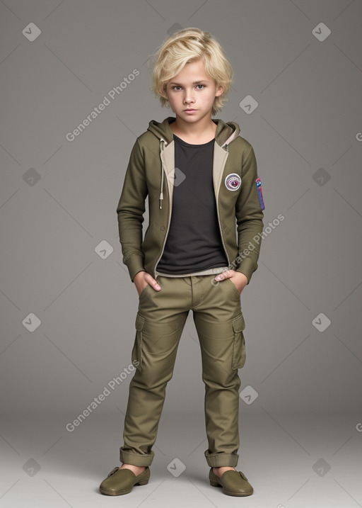 Costa rican child boy with  blonde hair