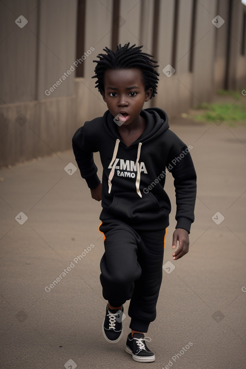 Zambian child boy with  black hair