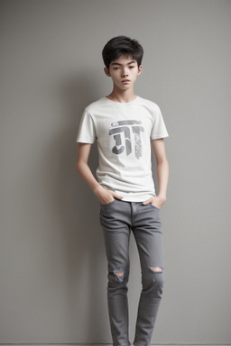 South korean teenager boy with  gray hair