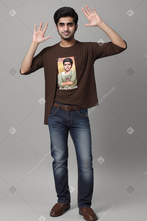 Pakistani young adult male with  brown hair