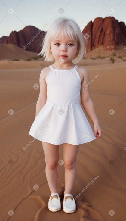 Caucasian infant girl with  white hair